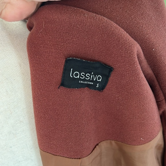 Lassiva Oversized Long Full Length Coat Burnt Orange Brick Red Rust Brown Copper - Picture 7 of 14